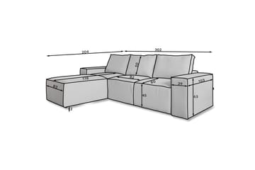 Kamli Bäddsoffa m. Divan med Förvaring - Ljusgrå - Möbler - Soffa - Bäddsoffa