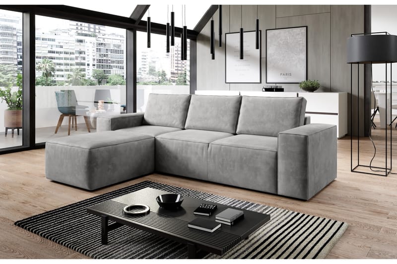 Kamli Bäddsoffa m. Divan med Förvaring - Ljusgrå - Möbler - Soffa - Bäddsoffa