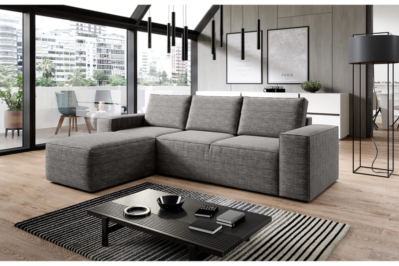 Kamli Bäddsoffa m. Divan med Förvaring - Ljusgrå - Möbler - Soffa - Bäddsoffa