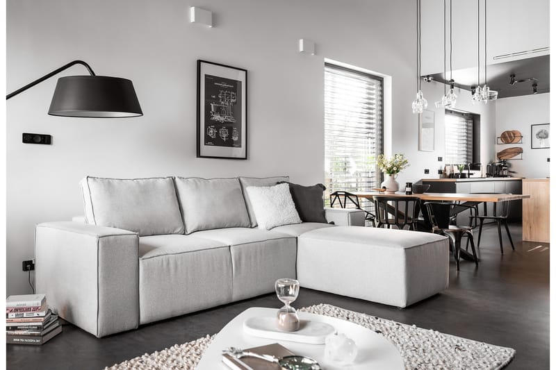Kamli Bäddsoffa m. Divan med Förvaring - Ljusgrå - Möbler - Soffa - Bäddsoffa