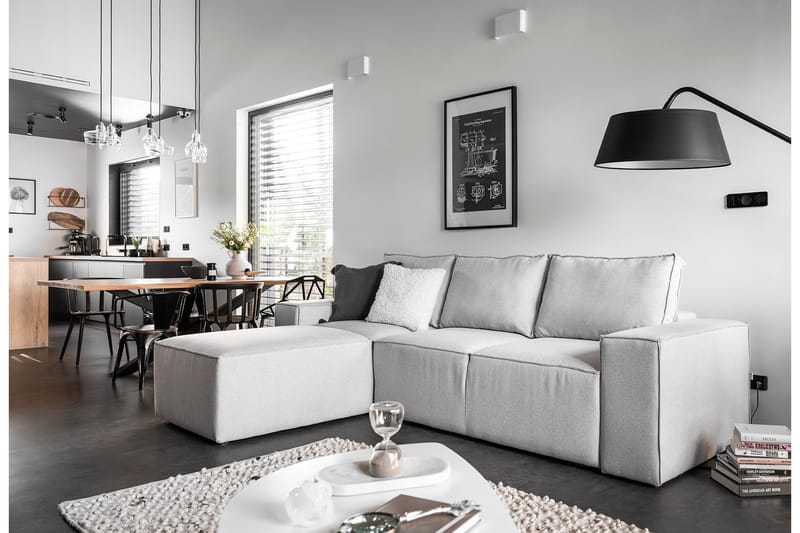 Kamli Bäddsoffa m. Divan med Förvaring - Ljusgrå - Möbler - Soffa - Bäddsoffa