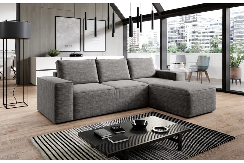 Kamli Bäddsoffa m. Divan med Förvaring - Ljusgrå - Möbler - Soffa - Bäddsoffa