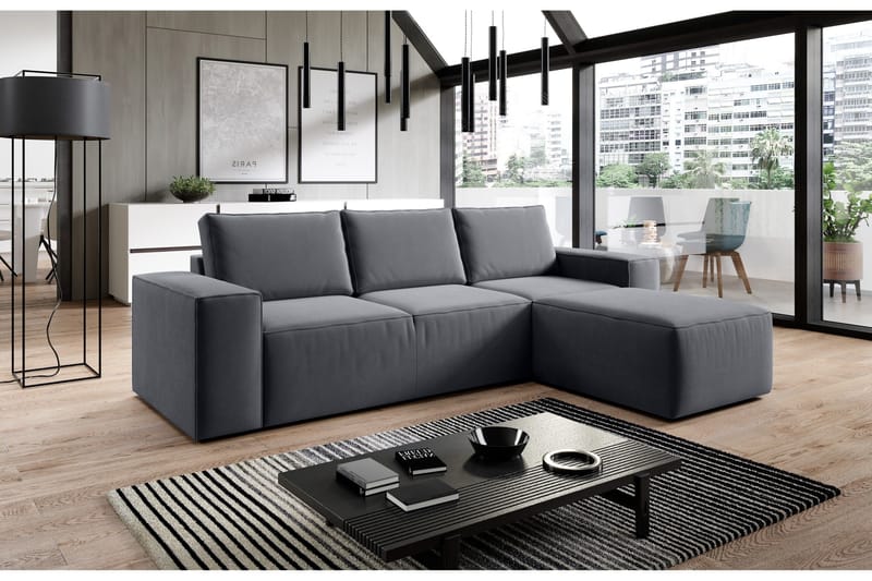 Kamli Bäddsoffa m. Divan med Förvaring - Mörkgrå - Möbler - Soffa - Bäddsoffa