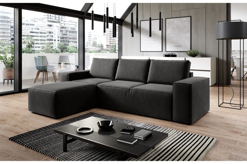 Kamli Bäddsoffa m. Divan med Förvaring - Mörkgrå - Möbler - Soffa - Bäddsoffa