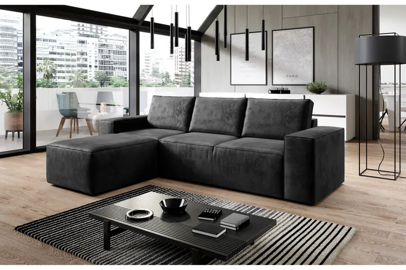 Kamli Bäddsoffa m. Divan med Förvaring - Mörkgrå - Möbler - Soffa - Bäddsoffa