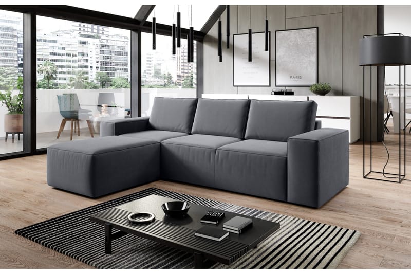 Kamli Bäddsoffa m. Divan med Förvaring - Mörkgrå - Möbler - Soffa - Bäddsoffa