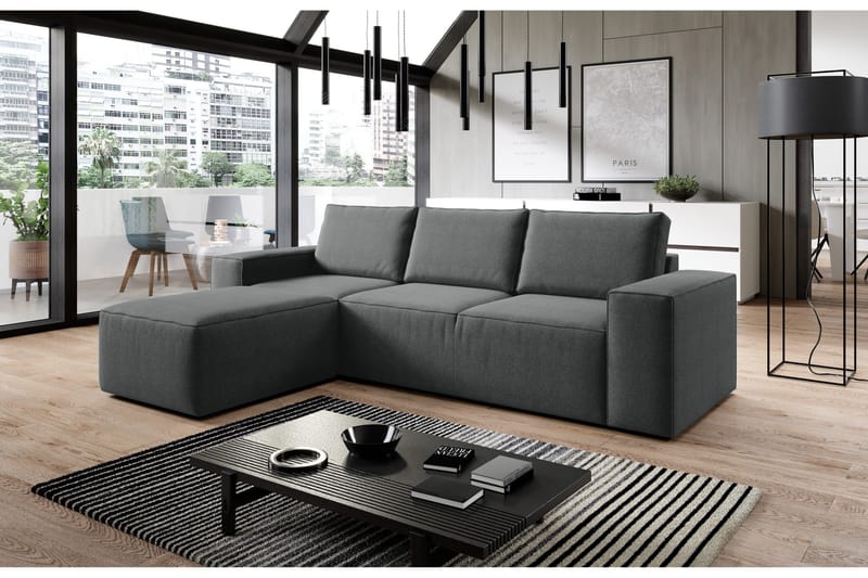 Kamli Bäddsoffa m. Divan med Förvaring - Mörkgrå - Möbler - Soffa - Bäddsoffa