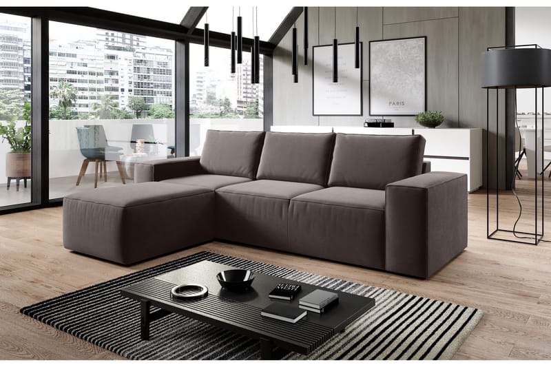 Kamli Bäddsoffa m. Divan med Förvaring - Mörkgrå - Möbler - Soffa - Bäddsoffa