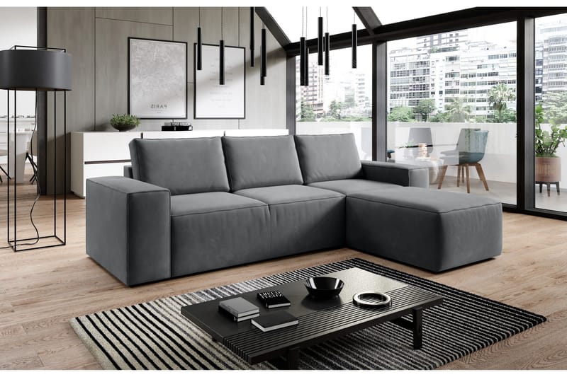 Kamli Bäddsoffa m. Divan med Förvaring - Mörkgrå - Möbler - Soffa - Bäddsoffa