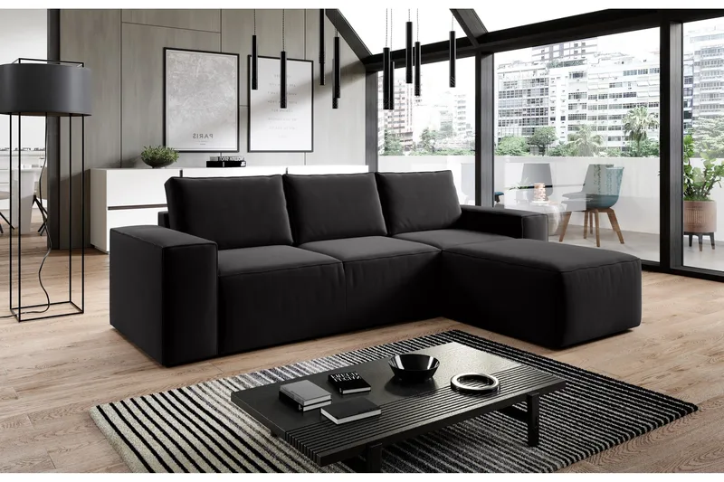 Kamli Bäddsoffa m. Divan med Förvaring - Svart - Möbler - Soffa - Bäddsoffa