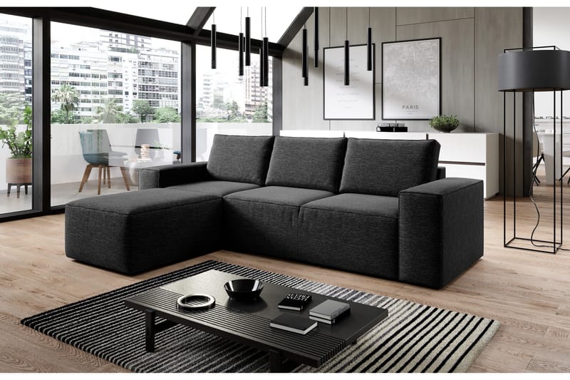 Kamli Bäddsoffa m. Divan med Förvaring - Svart - Möbler - Soffa - Bäddsoffa