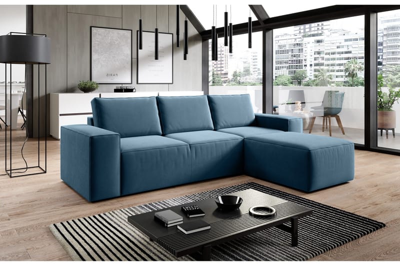 Kamli Bäddsoffa m. Divan med Förvaring - Turkos - Möbler - Soffa - Bäddsoffa