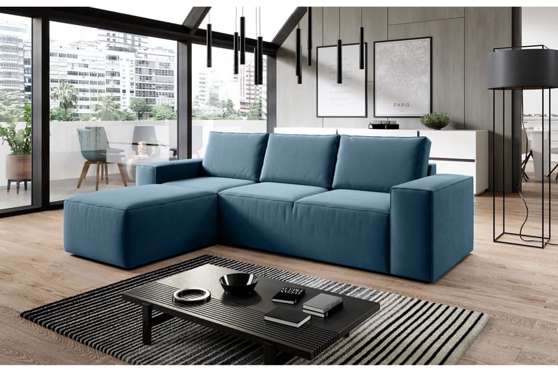 Kamli Bäddsoffa m. Divan med Förvaring - Turkos - Möbler - Soffa - Bäddsoffa