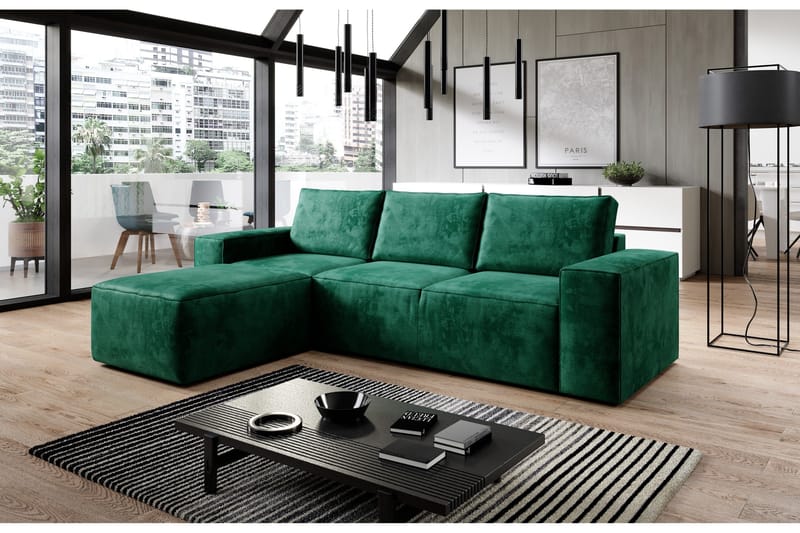 Kamli Bäddsoffa m. Divan med Förvaring - Turkos - Möbler - Soffa - Bäddsoffa