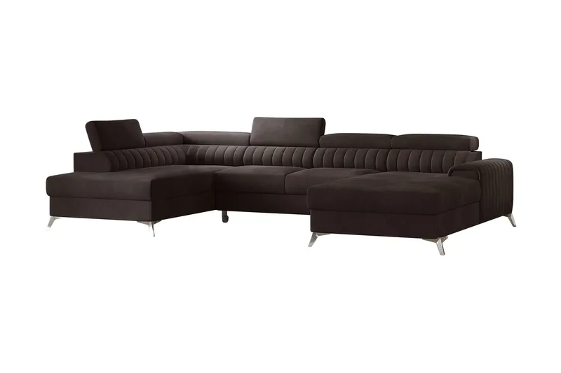 Kamran Bäddsoffa m. Divan och Schäslong med Förvaring - Brun - Möbler - Soffa - Bäddsoffa