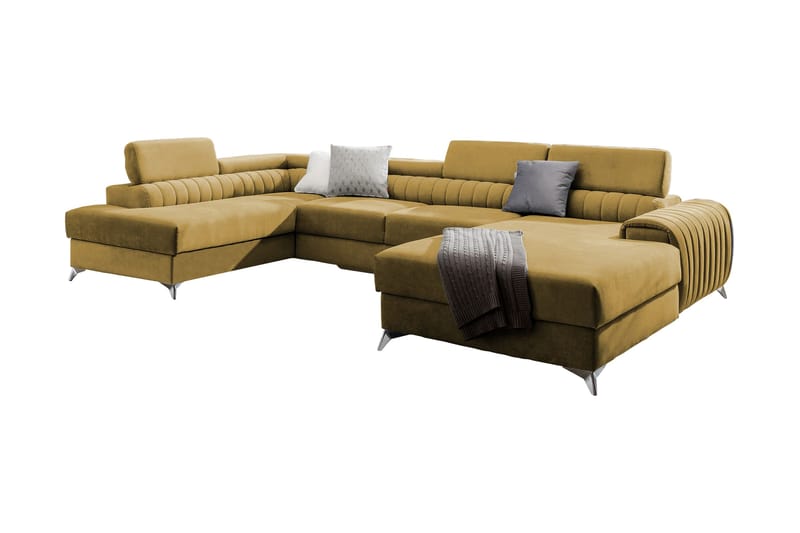 Kamran Bäddsoffa m. Divan och Schäslong med Förvaring - Gul - Möbler - Soffa - Bäddsoffa