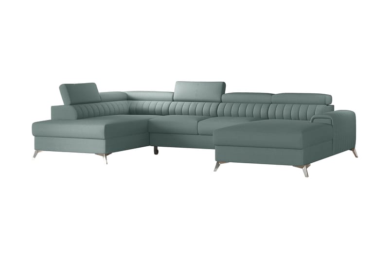 Kamran Bäddsoffa m. Divan och Schäslong med Förvaring - Ljusgrön - Möbler - Soffa - Bäddsoffa