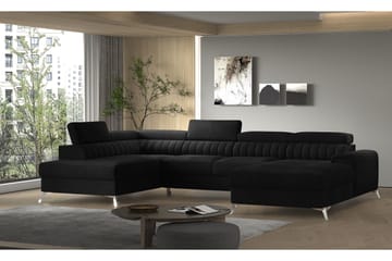 Kamran Bäddsoffa m. Divan och Schäslong med Förvaring - Svart - Möbler - Soffa - Bäddsoffa