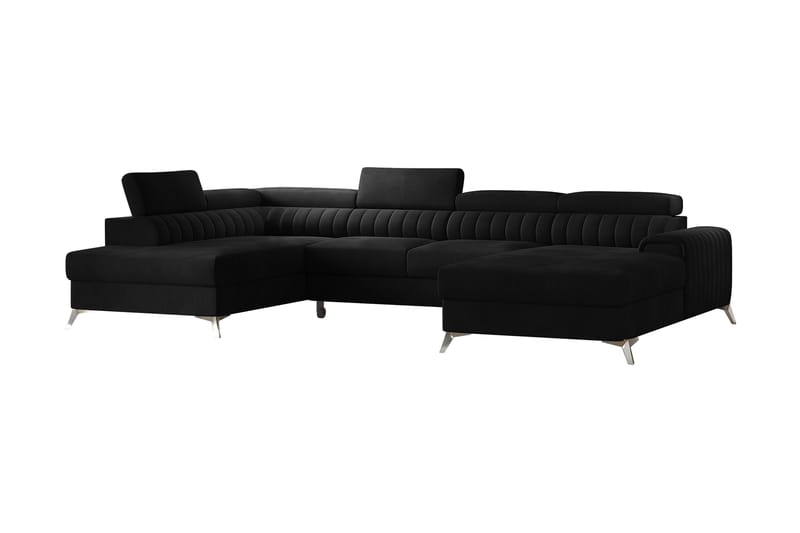 Kamran Bäddsoffa m. Divan och Schäslong med Förvaring - Svart - Möbler - Soffa - Bäddsoffa