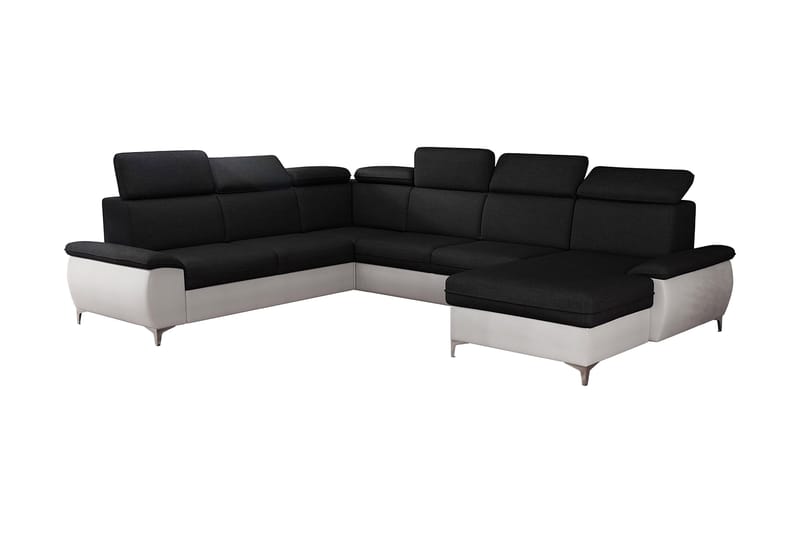 Karkula Hörnsoffa, Svart/Vit
