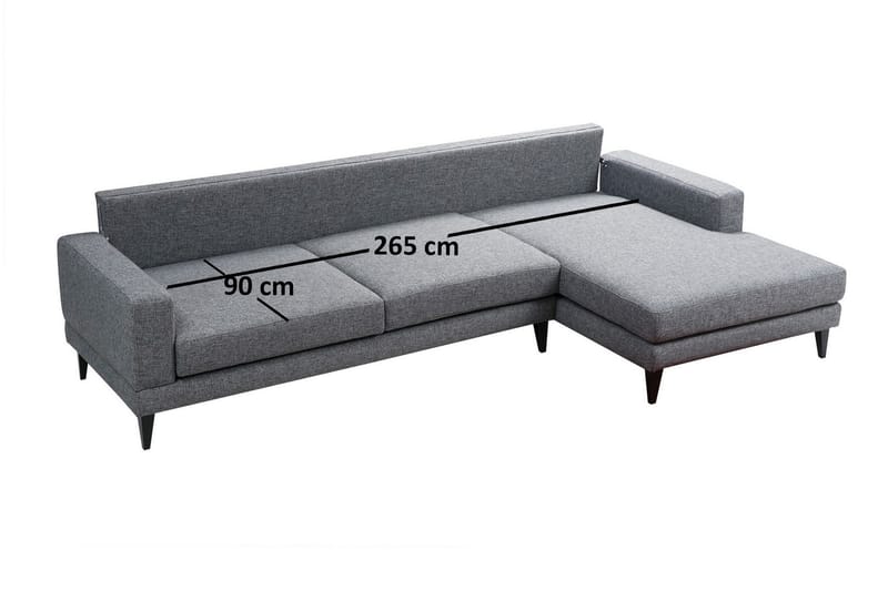 Katilaya Bäddsoffa med Divan Höger - Grå - Möbler - Soffa - Bäddsoffa