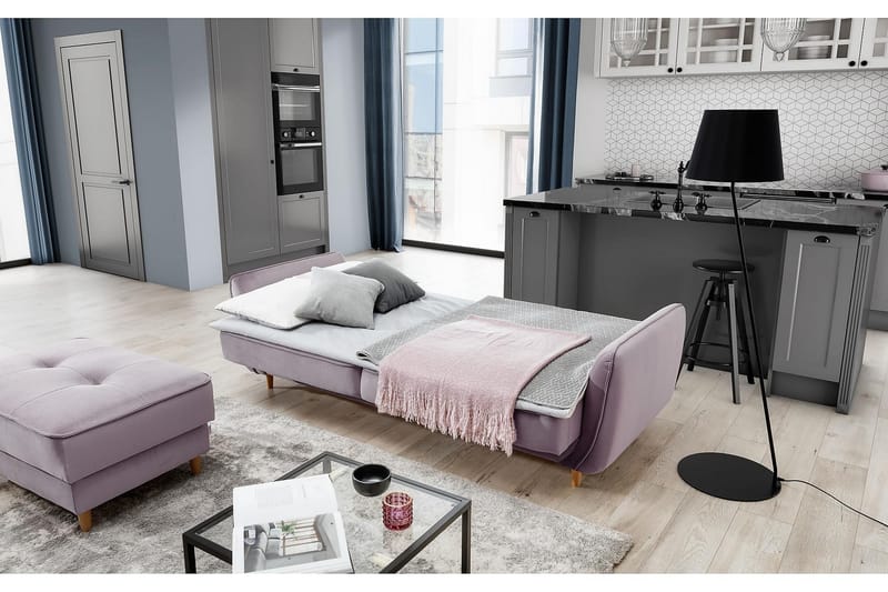 Katsuya Bäddsoffa 3-sits - Beige/Brun - Möbler - Soffa - Bäddsoffa