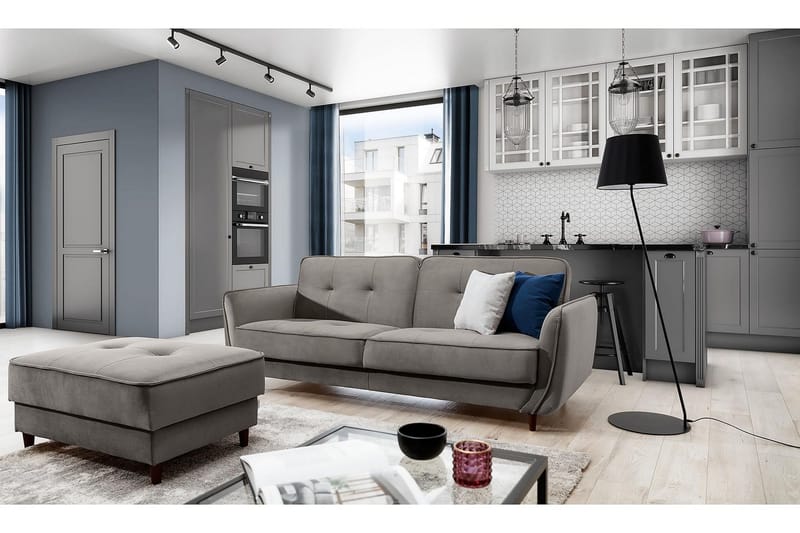 Katsuya Bäddsoffa 3-sits - Grå - Möbler - Soffa - Bäddsoffa