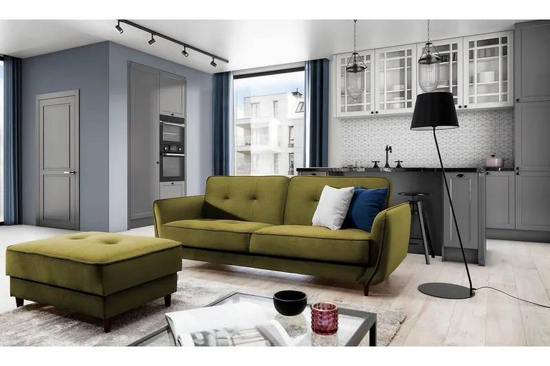 Katsuya Bäddsoffa 3-sits - Grön - Möbler - Soffa - Bäddsoffa