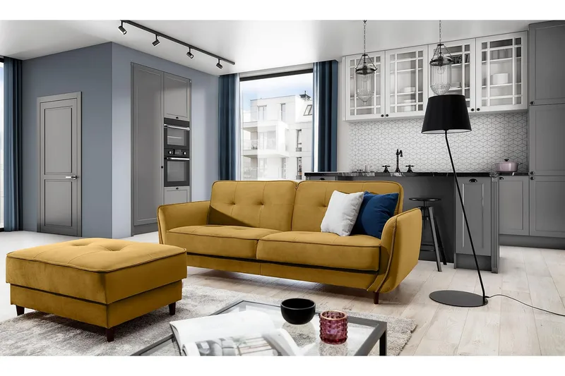 Katsuya Bäddsoffa 3-sits - Gul - Möbler - Soffa - Bäddsoffa