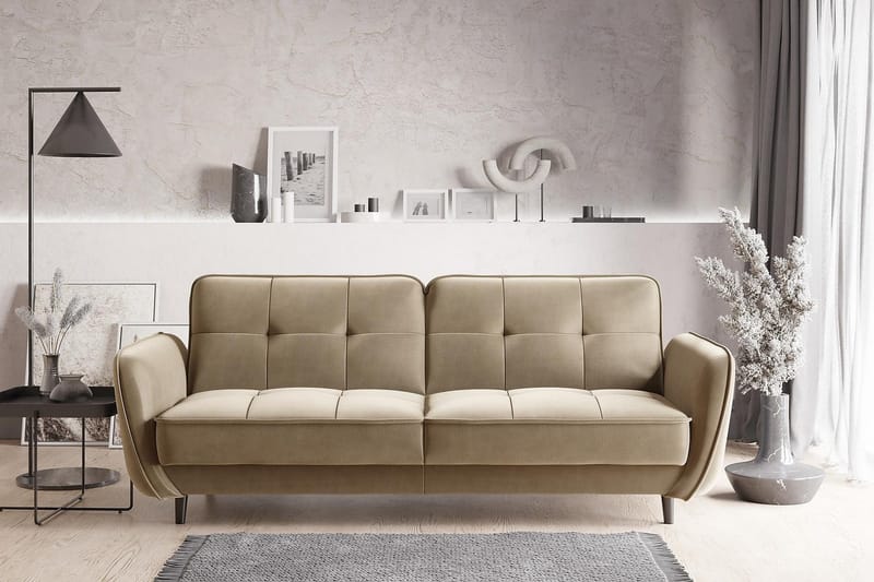 Katsuya Bäddsoffa 3-sits - Gul/Beige - Möbler - Soffa - Bäddsoffa
