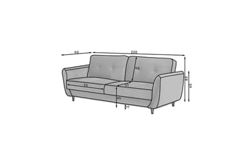 Katsuya Bäddsoffa 3-sits - Ljusgrå - Möbler - Soffa - Bäddsoffa
