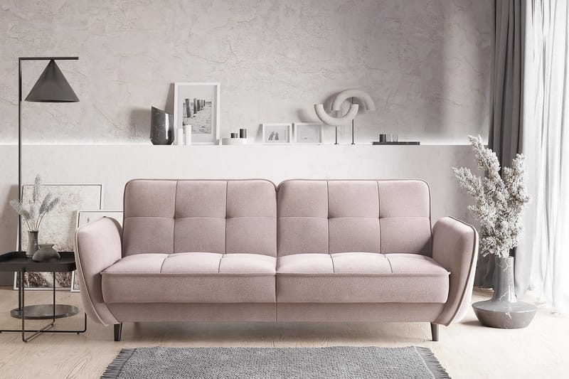 Katsuya Bäddsoffa 3-sits - Ljusrosa - Möbler - Soffa - Bäddsoffa