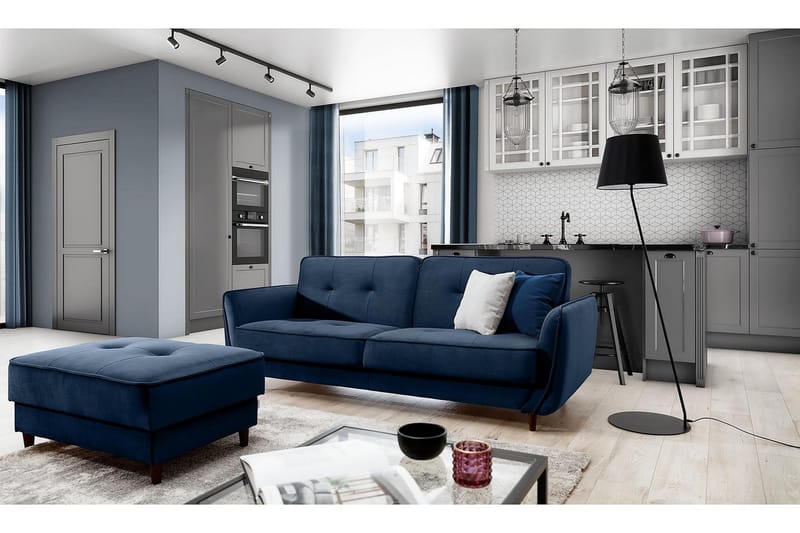 Katsuya Bäddsoffa 3-sits - Mörkblå - Möbler - Soffa - Bäddsoffa