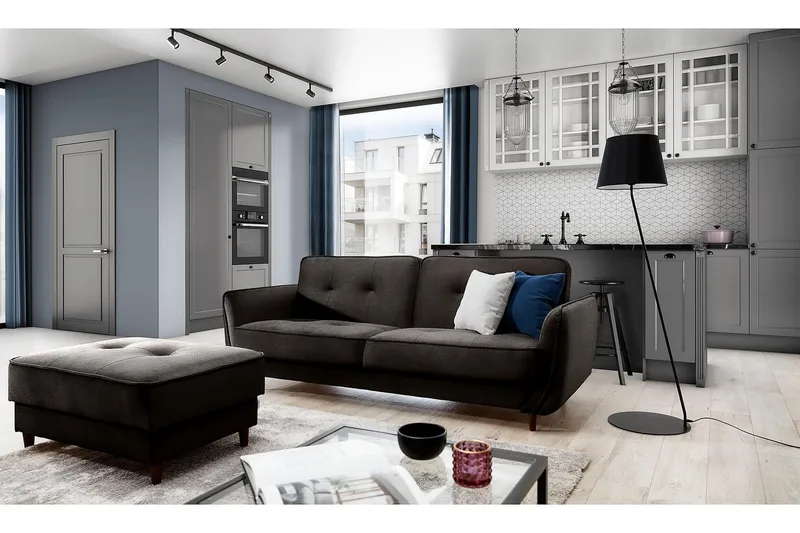 Katsuya Bäddsoffa 3-sits, Mörkbrun