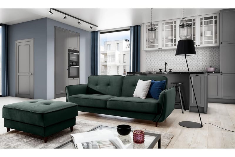 Katsuya Bäddsoffa 3-sits - Mörkgrön - Möbler - Soffa - Bäddsoffa