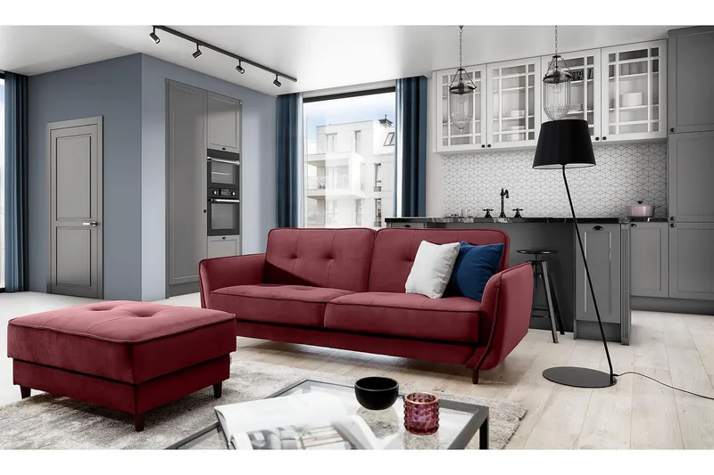 Katsuya Bäddsoffa 3-sits, Röd