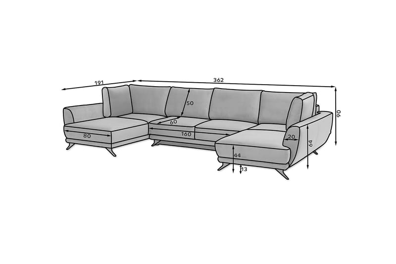 Katun Bäddsoffa Dubbelschäslong - Ljusrosa - Möbler - Soffa - Bäddsoffa