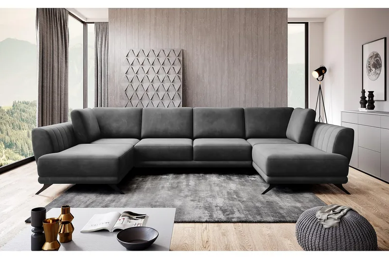 Katun Bäddsoffa Dubbelschäslong - Mörkgrå - Möbler - Soffa - Bäddsoffa