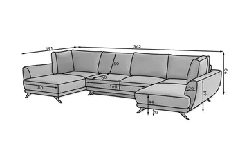 Katun Bäddsoffa Dubbelschäslong - Vit/Ljusgrå - Möbler - Soffa - Bäddsoffa
