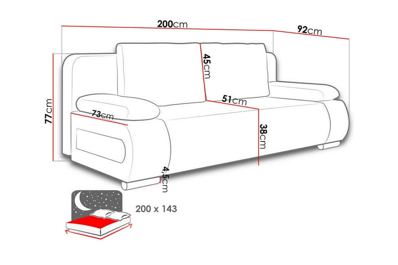 Kintore 2-sits Bäddsoffa - Beige - Bäddsoffa - Bäddsoffa 2 sits