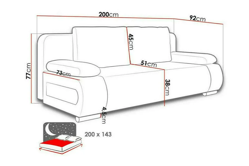 Kintore 2-sits Bäddsoffa NO_BRAND Dark blue - Möbler - Soffa - Bäddsoffa