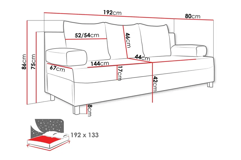 Kintore 2-sits Bäddsoffa NO_BRAND Green - Möbler - Soffa - Bäddsoffa