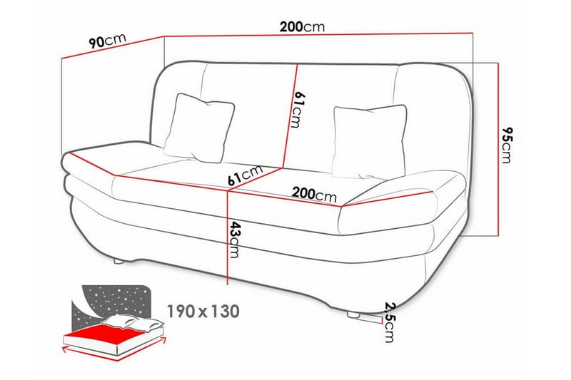Kintore 2-sits Bäddsoffa NO_BRAND White - Möbler - Soffa - Bäddsoffa