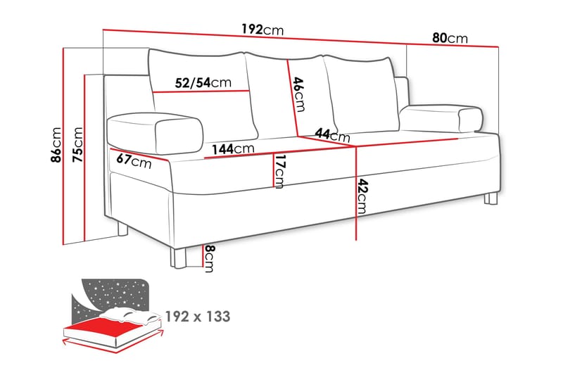 Kintore 2-sits Bäddsoffa - Möbler - Soffa - Bäddsoffa