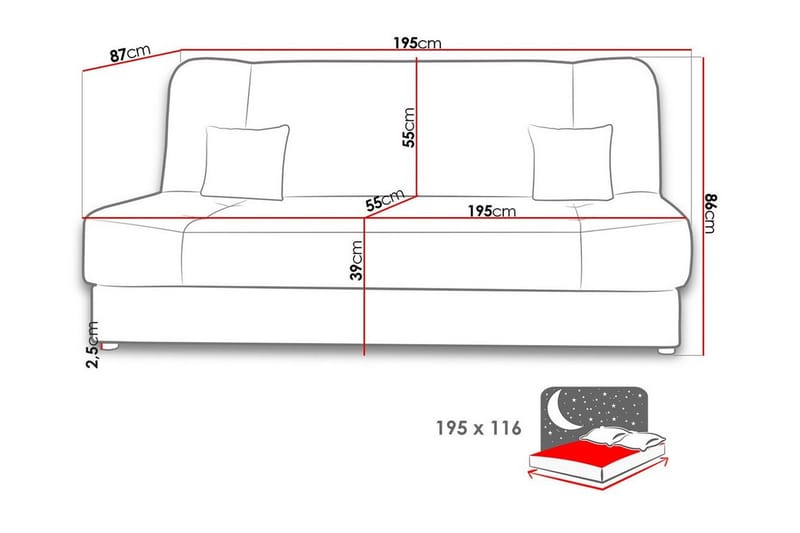 Kintore 2-sits Bäddsoffa - Bäddsoffa - Bäddsoffa 2 sits