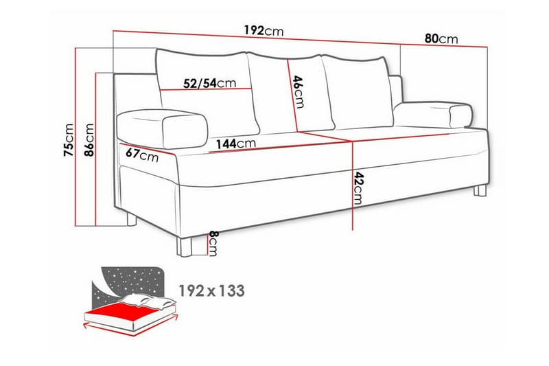 Kintore 2-sits Bäddsoffa - Bäddsoffa - Bäddsoffa 2 sits