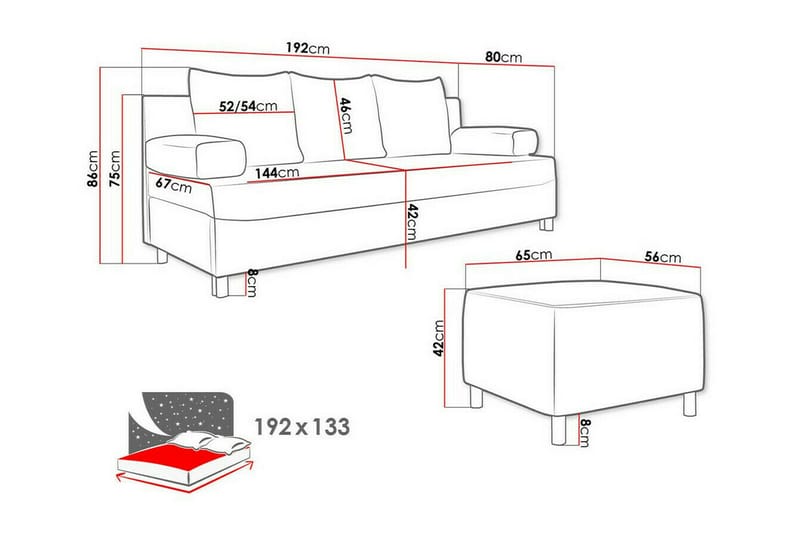 Kintore 2-sits Bäddsoffa - Bäddsoffa - Bäddsoffa 2 sits