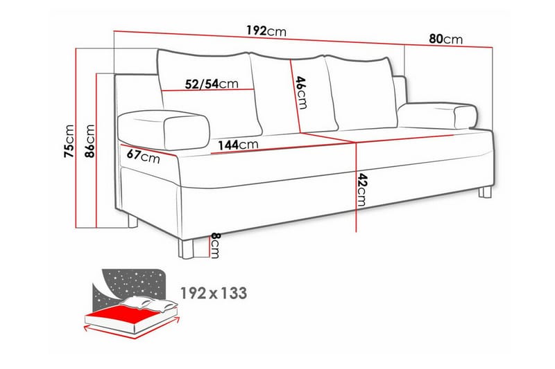 Kintore 2-sits Bäddsoffa - Bäddsoffa - Bäddsoffa 2 sits