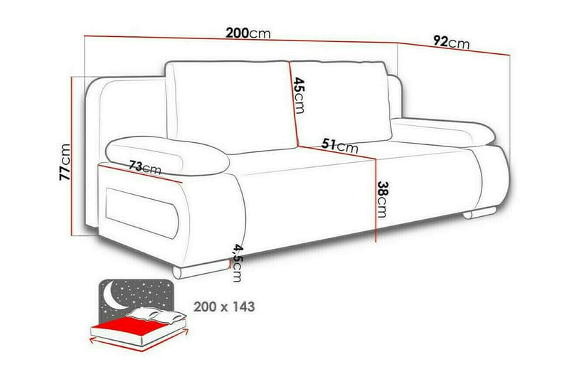 Kintore 2-sits Bäddsoffa - Bäddsoffa - Bäddsoffa 2 sits