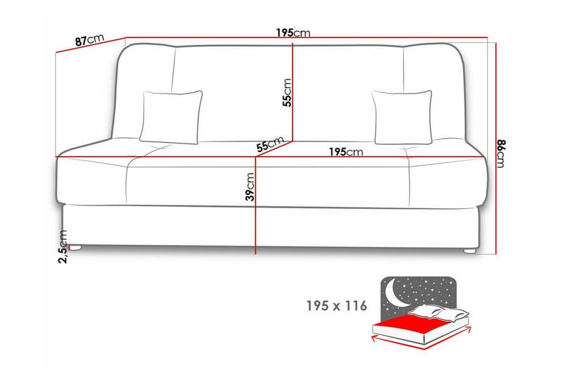 Kintore 2-sits Bäddsoffa - Bäddsoffa - Bäddsoffa 2 sits